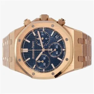 Audemars Piguet Chronograph Rose Gold/Blue Dial Alligator Leather Strap 2021 New 26393OR.OO.A321CR.01