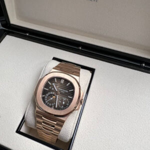 Patek Philippe Nautilus Moon Phase Rose Gold 40mm Black Dial 5712/1R NEW 2022